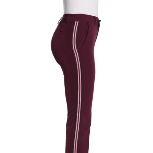 Laundry By Shelli Segal Womens Side Stripe Trousers in Wine Tasting Size 12 - Picture 2 of 13